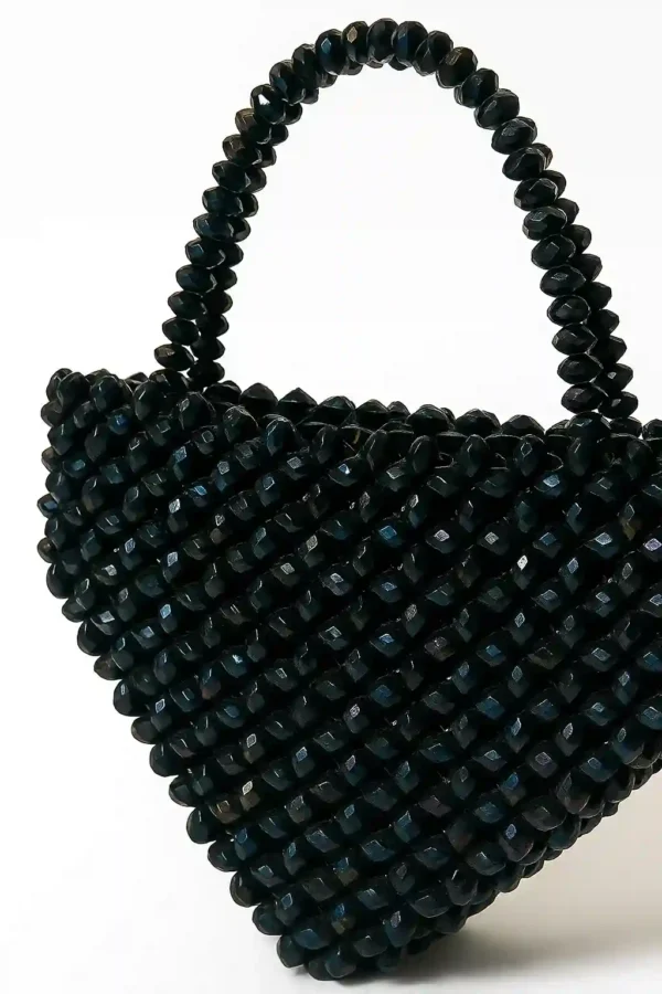 Black Heart Bead Bag - Image 4
