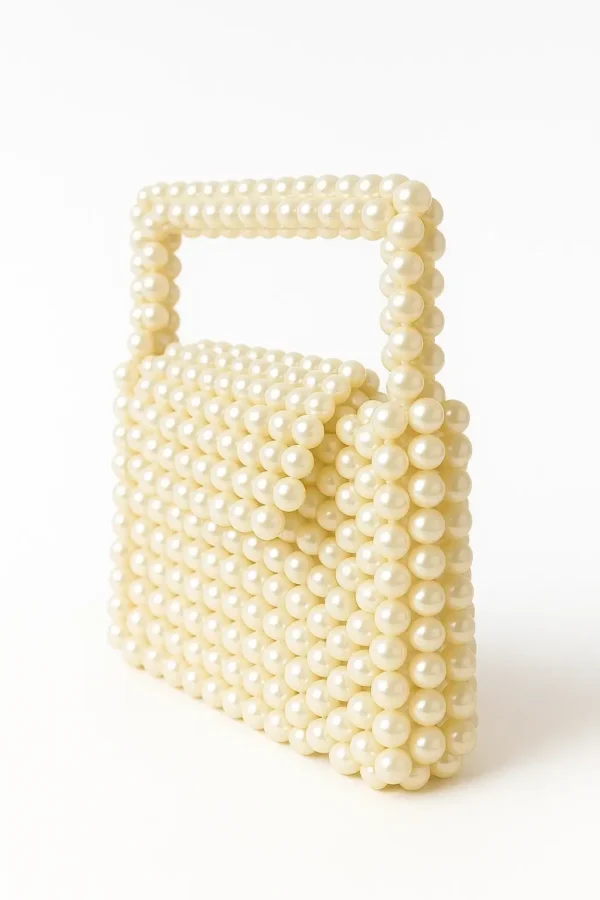 White Hand Bead Bag 2