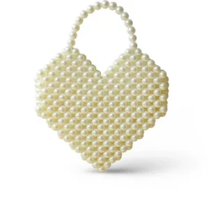 White Heart Beaded Bag