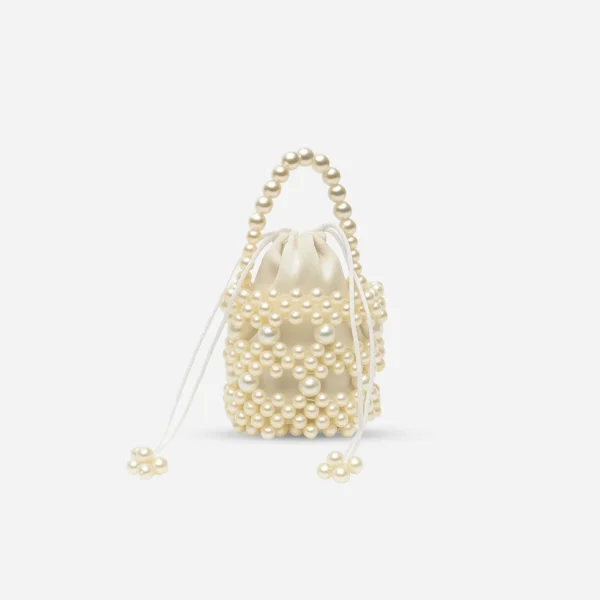 White Pearl Potli Round Bag - Image 2