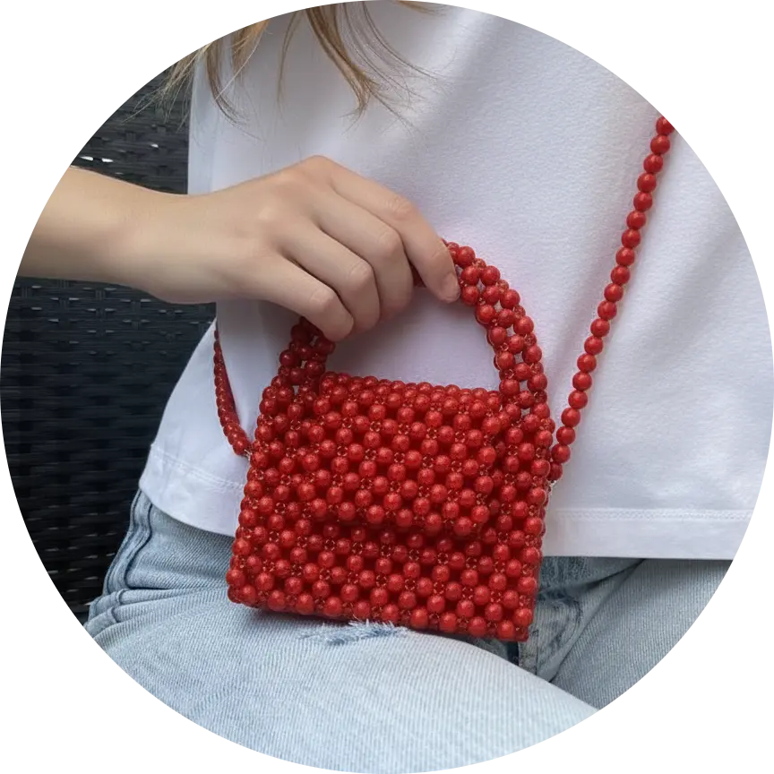 Trendy mini bag with crystal and bead work – handcrafted by MyBeadsPk