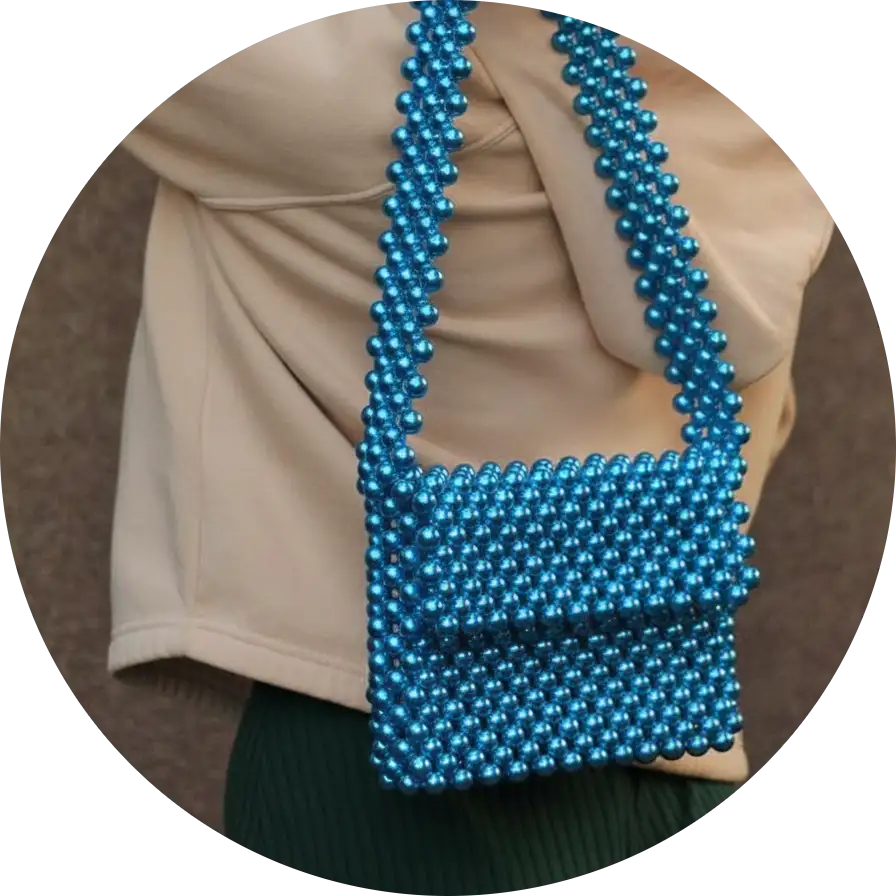 Handcrafted beaded shoulder bag with crystals – elegant MyBeadsPk accessory