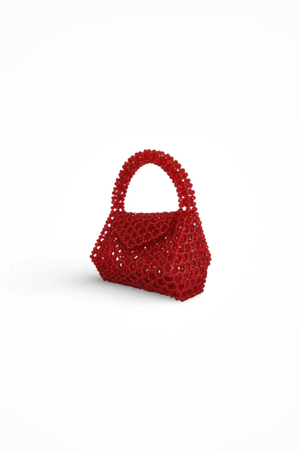 Sparkling handcrafted red beaded purse perfect for weddings
